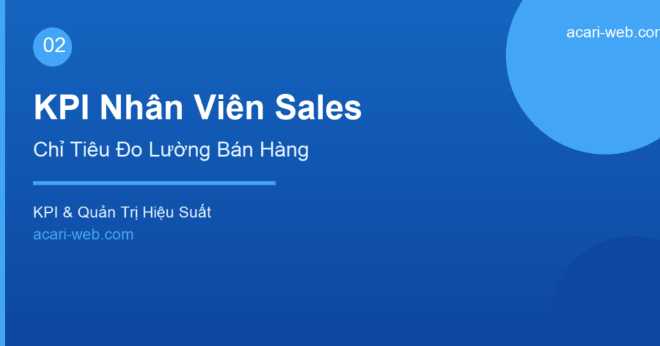 KPI Cho Nhân Viên Sales – Chỉ Tiêu Đo Lường Hiệu Quả Bán Hàng